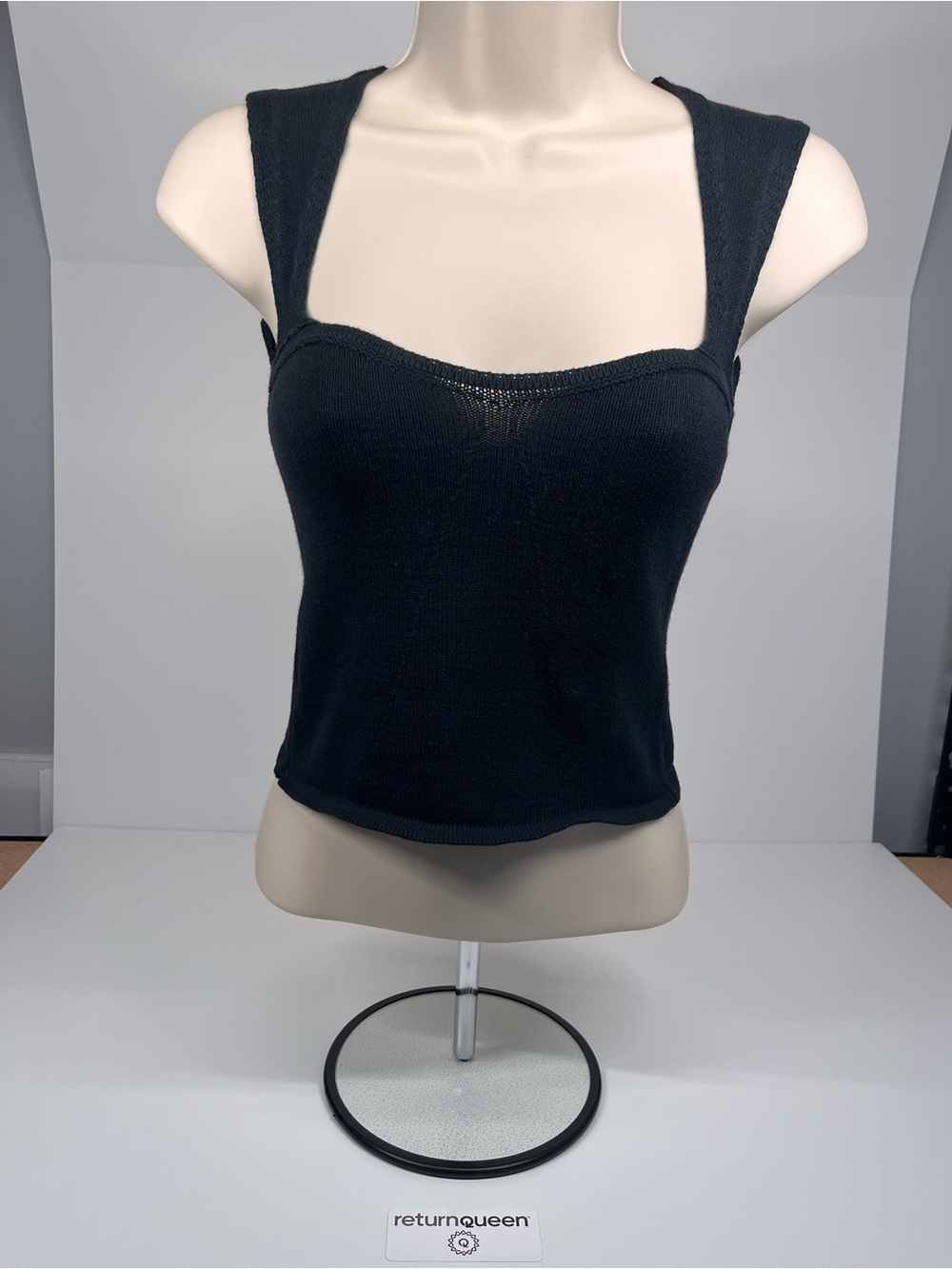 ALOHAS Black Knit Square-Neck Tank